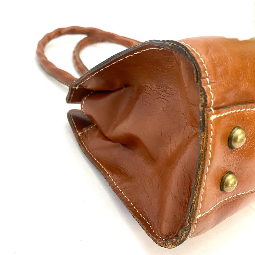 Patricia Nash Tan Rienzo Leather Heritage Collection Satchel